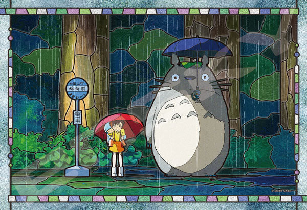 [300 pieces] My Neighbor Totoro art crystal jigsaw puzzle - Rainy Bus Stop