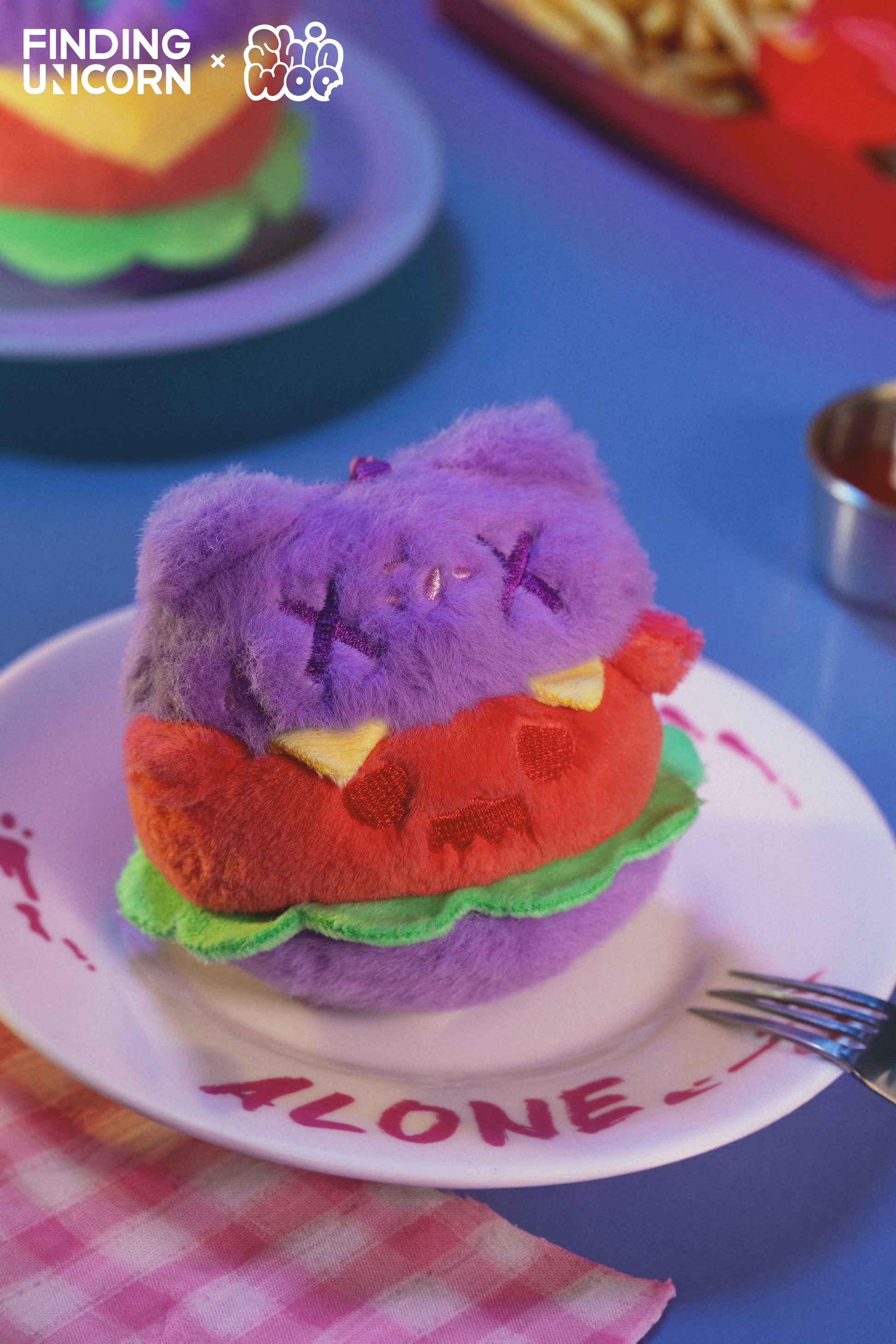 ShinWoo Strange Ghost Diner Plush KeyChain DIY BURGER Scenery Photo
