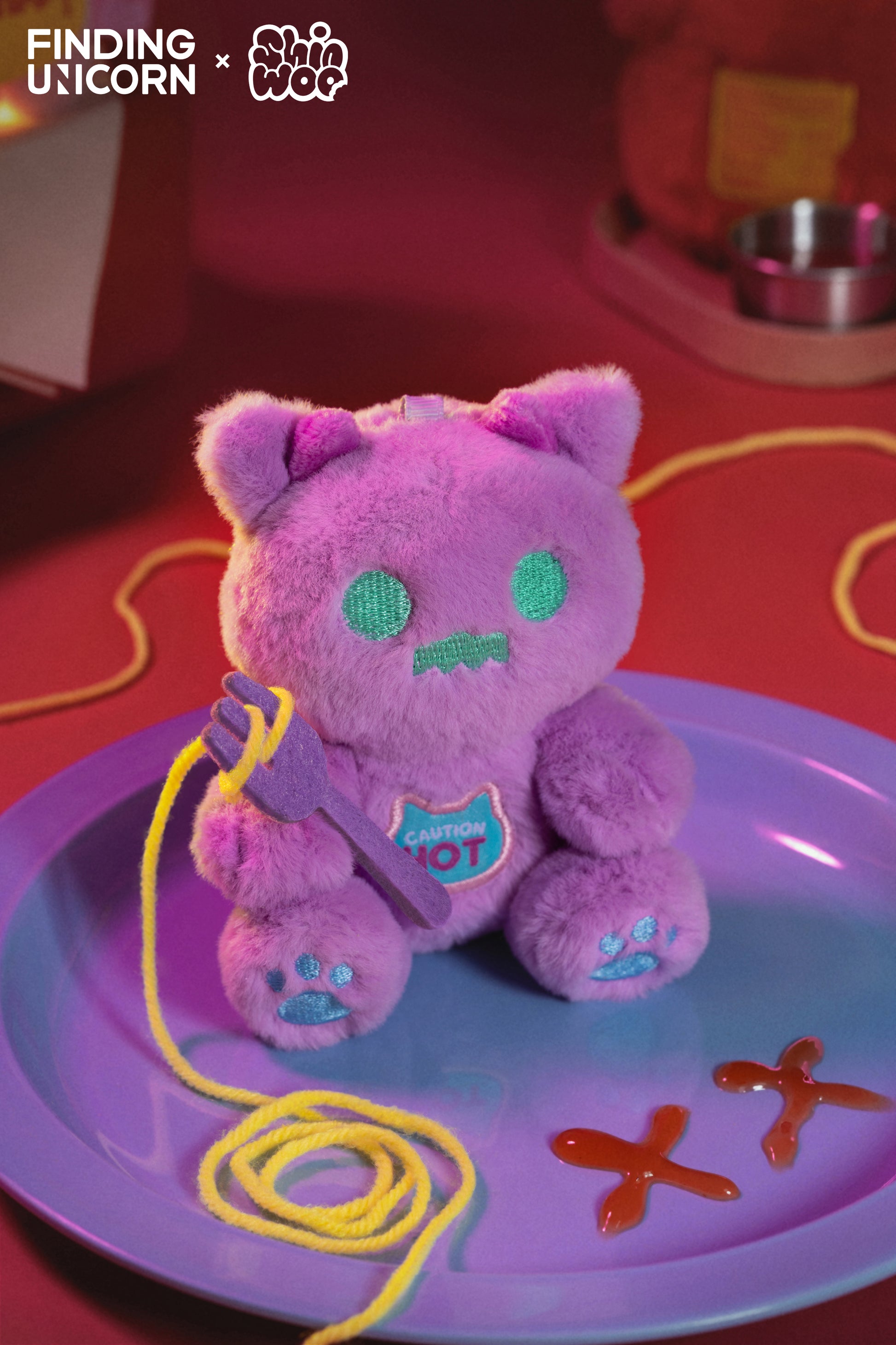 ShinWoo Strange Ghost Diner Plush KeyChain Pasta Devil