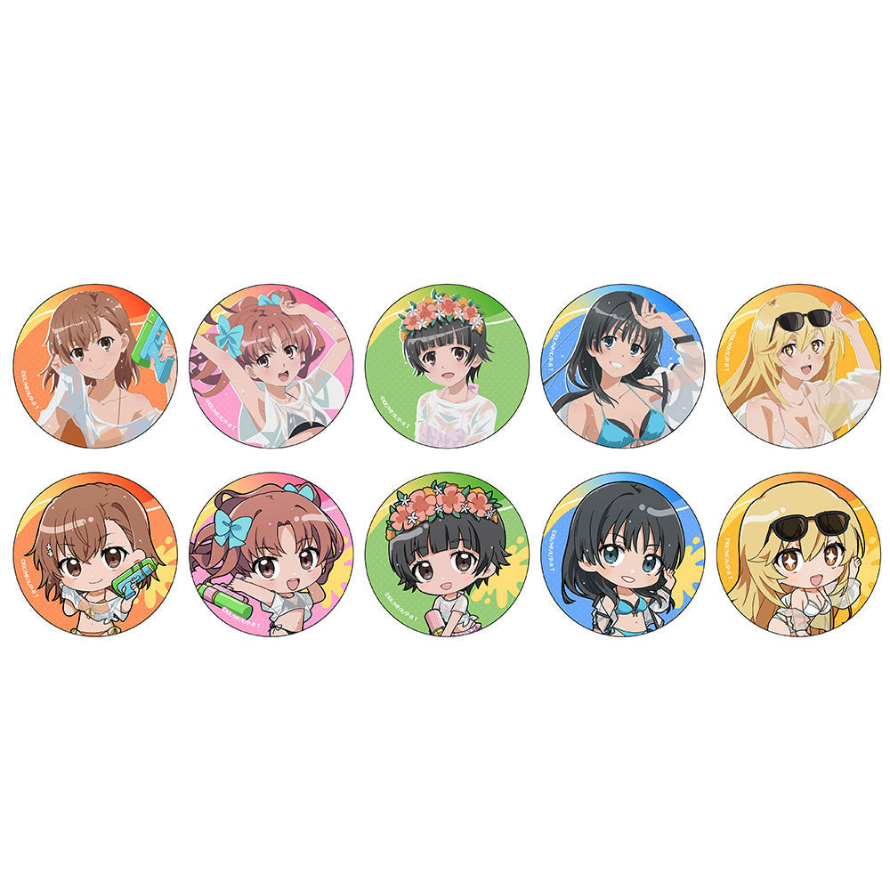 A Certain Scientific Railgun T Trading Can Badge Playing in The Water