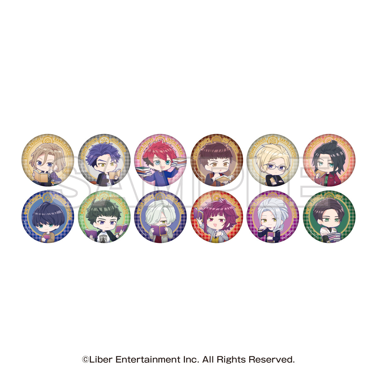 A3! Bookstore Collaboration Campaign Trading Mini Chara Hologram Can Badge Autumn Troupe & Winter Troupe