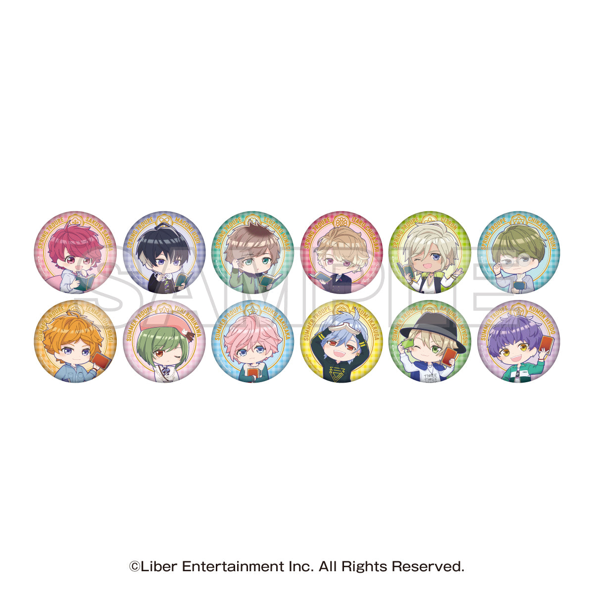 A3! Bookstore Collaboration Campaign Trading Mini Chara Hologram Can Badge Spring Troupe & Summer Troupe