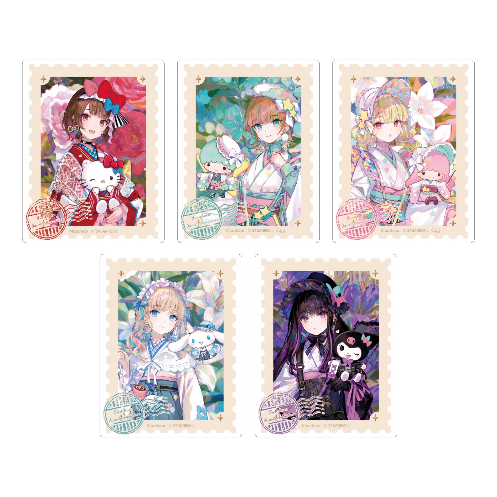 Fuzichoco x Sanrio Characters Collaboration Illustration Acrylic Card