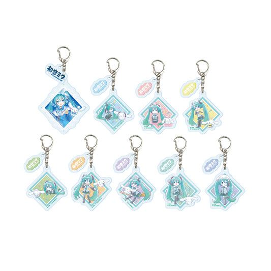 Acrylic Key Chain with Parts Hatsune Miku x Cinnamoroll 03 Collaboration Illustration