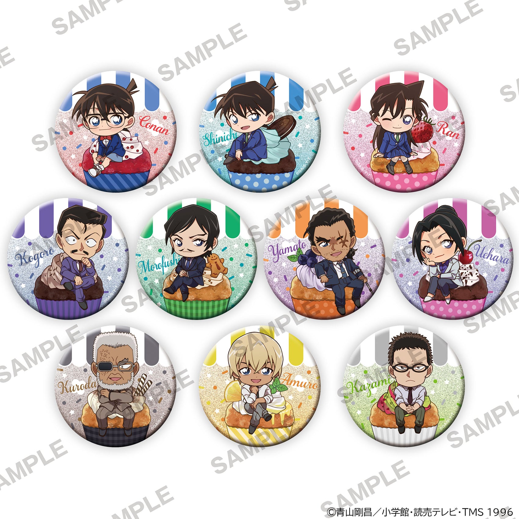 Detective Conan Kirakira Can Badge Collection Cupcake Ver.