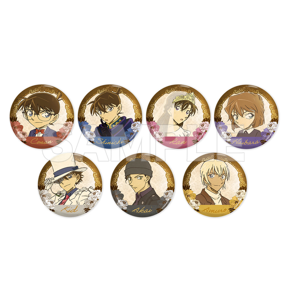 Detective Conan Trading Gilding Can Badge Classical