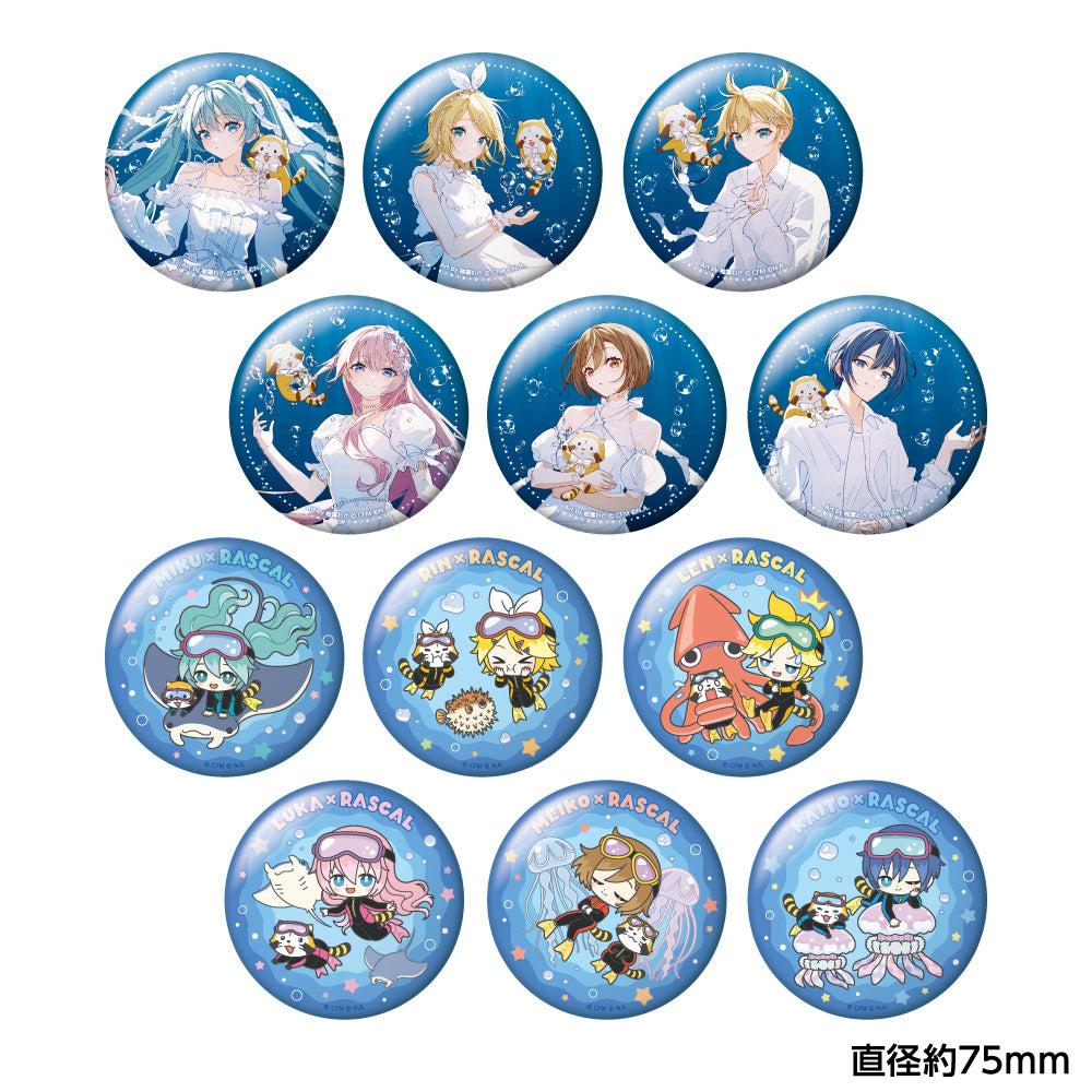 Hatsune Miku x Rascal the Raccoon 2025 Large Hologram Can Badge Collection