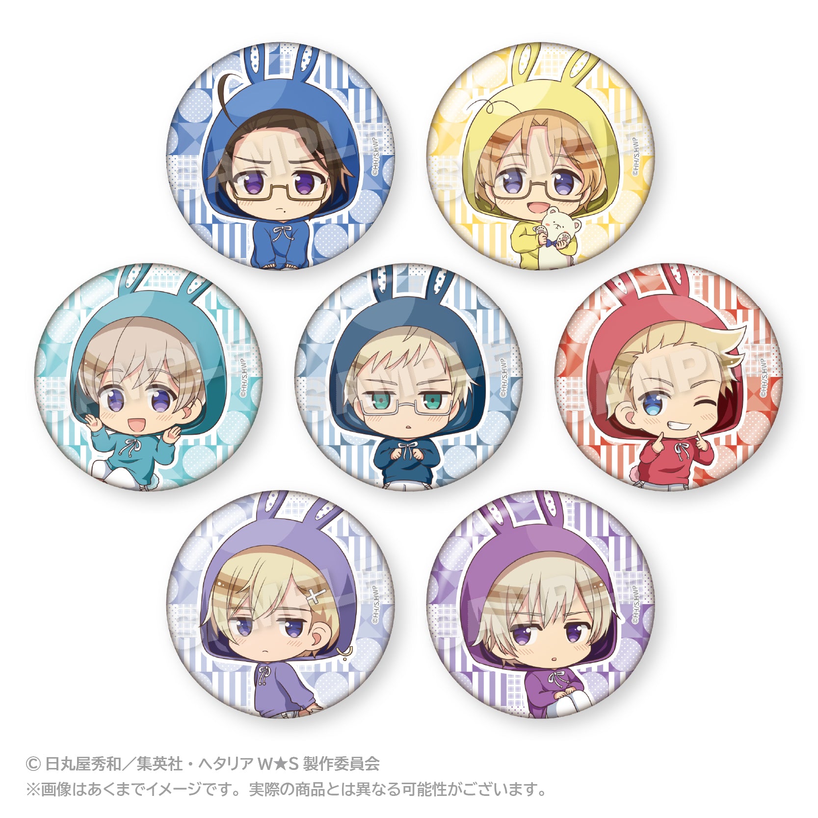 Hetalia World Stars Trading Can Badge Animal Hoodie Ver. C Box
