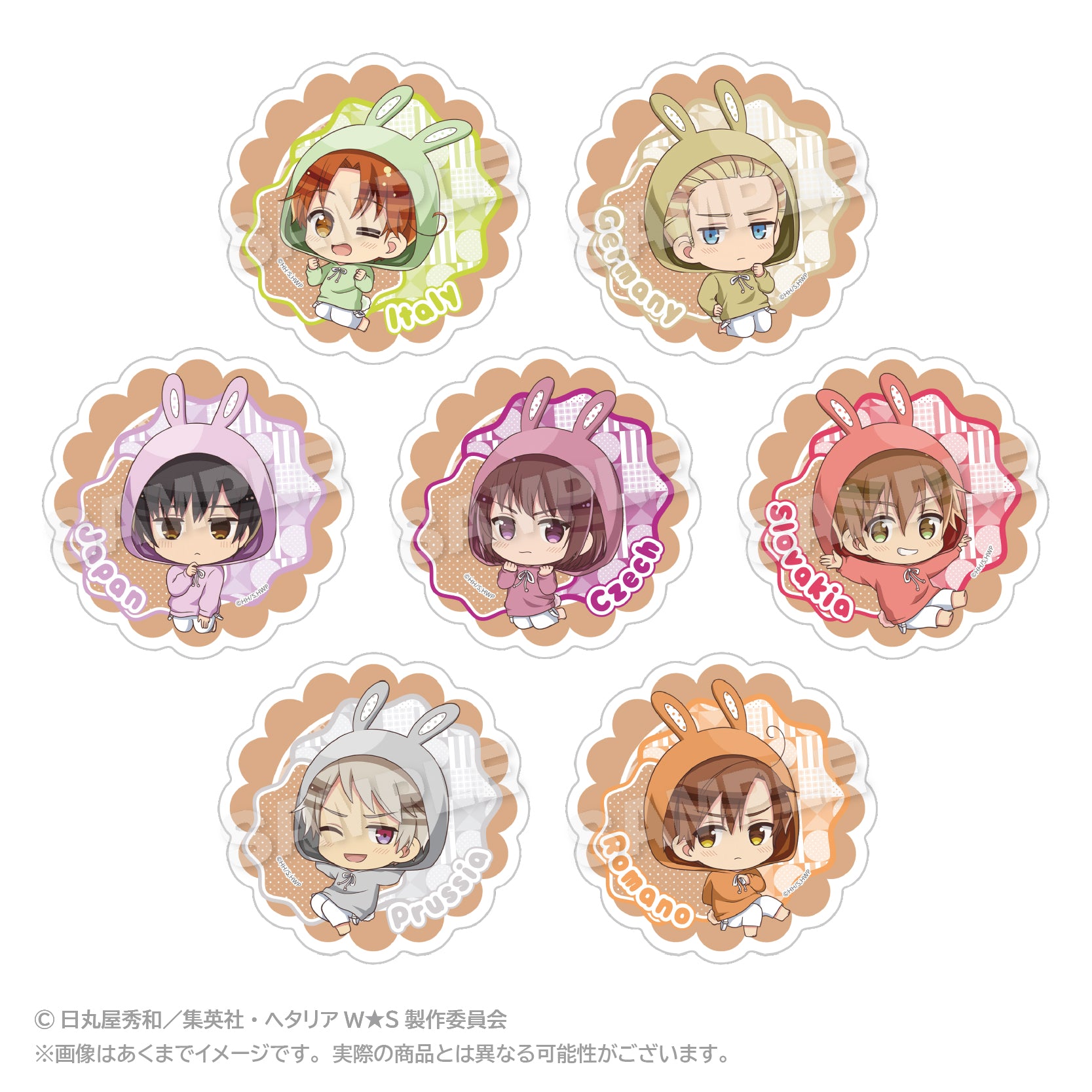 Hetalia World Stars Trading Sticker Animal Hoodie Ver. A Box