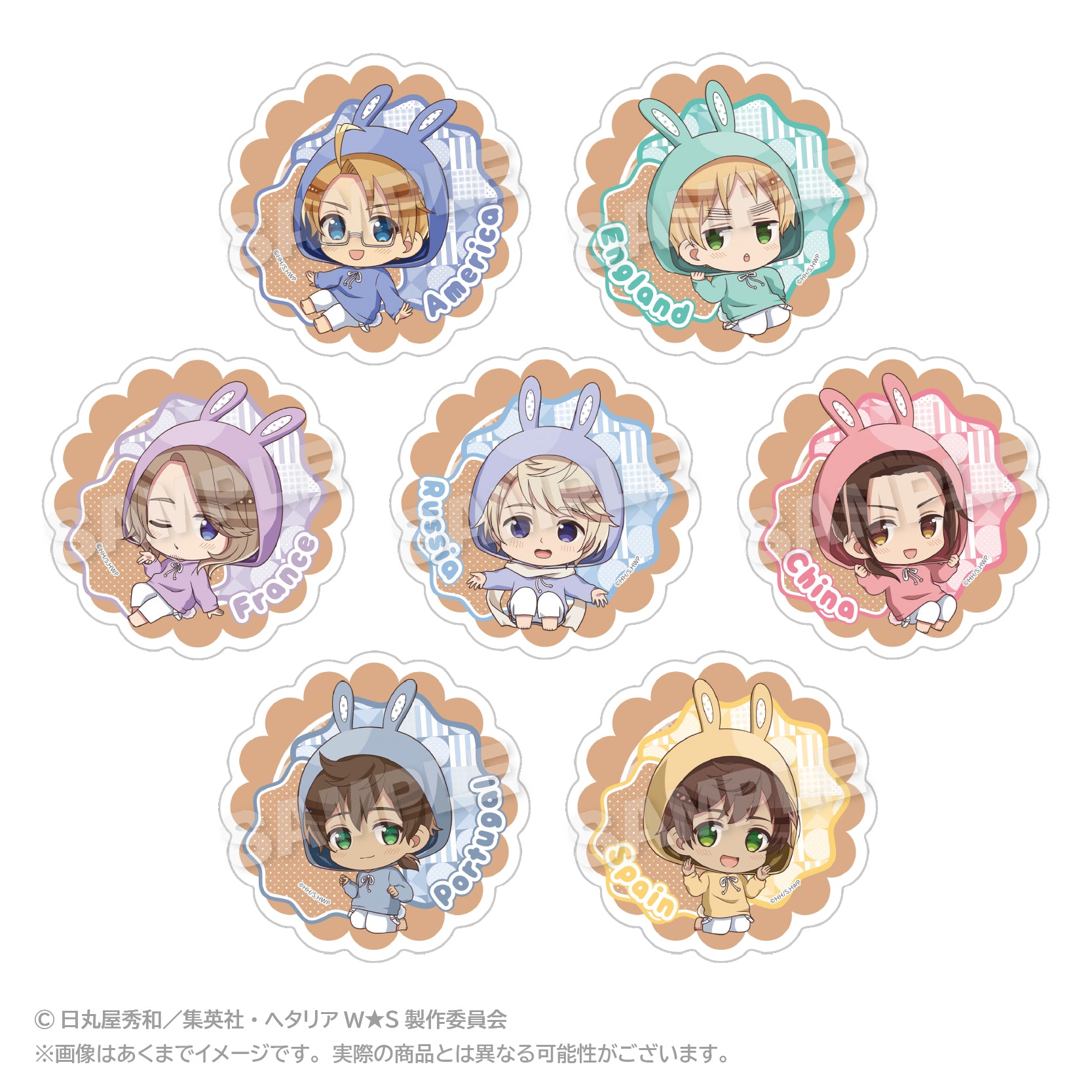 Hetalia World Stars Trading Sticker Animal Hoodie Ver. B Box