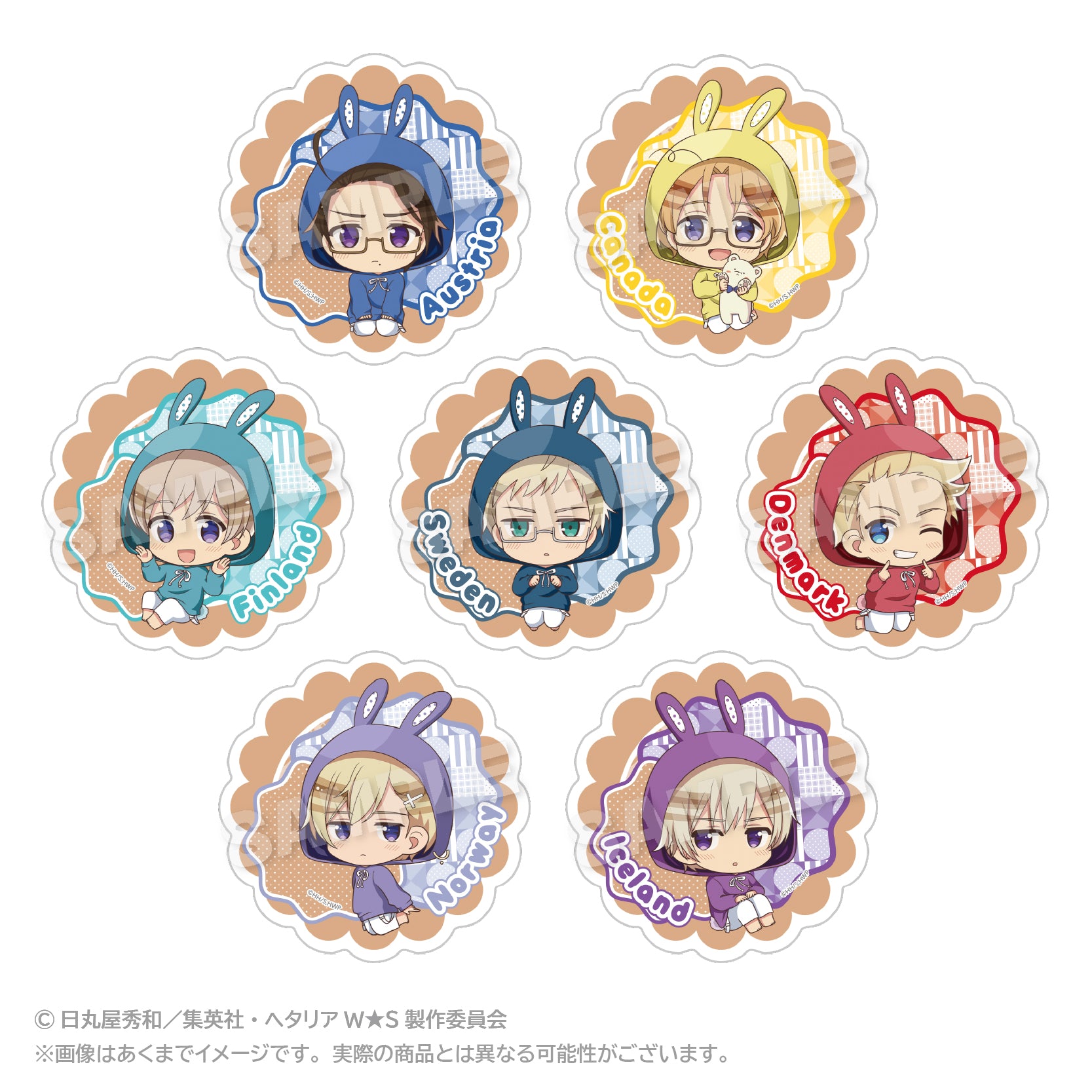 Hetalia World Stars Trading Sticker Animal Hoodie Ver. C Box