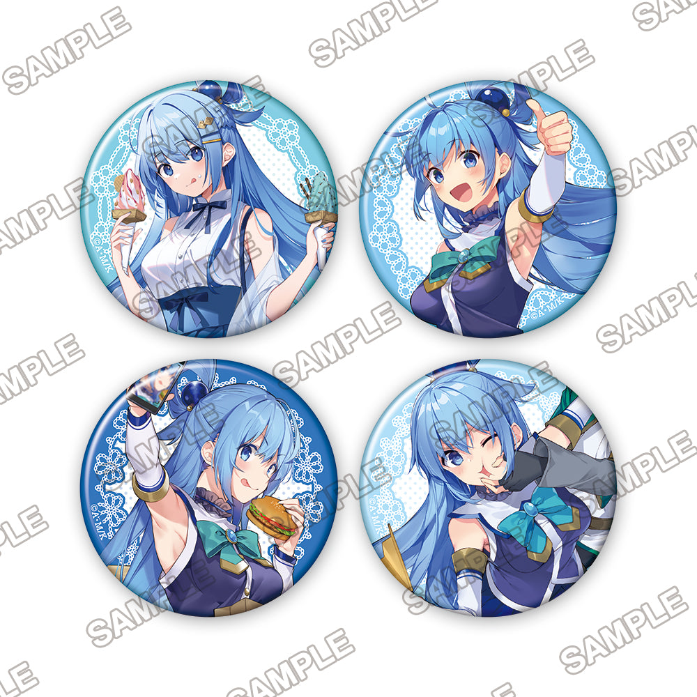 Kono Subarashii Sekai ni Shukufuku wo! Birthday Celebration 2023 Can Badge 4 Set Aqua