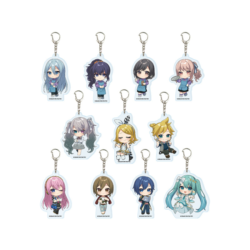 Mini Chara Acrylic Key Chain COLORFUL STAGE! The Movie: A Miku Who Can't Sing 03 Collaboration Cafe Ver. (Original Illustration)