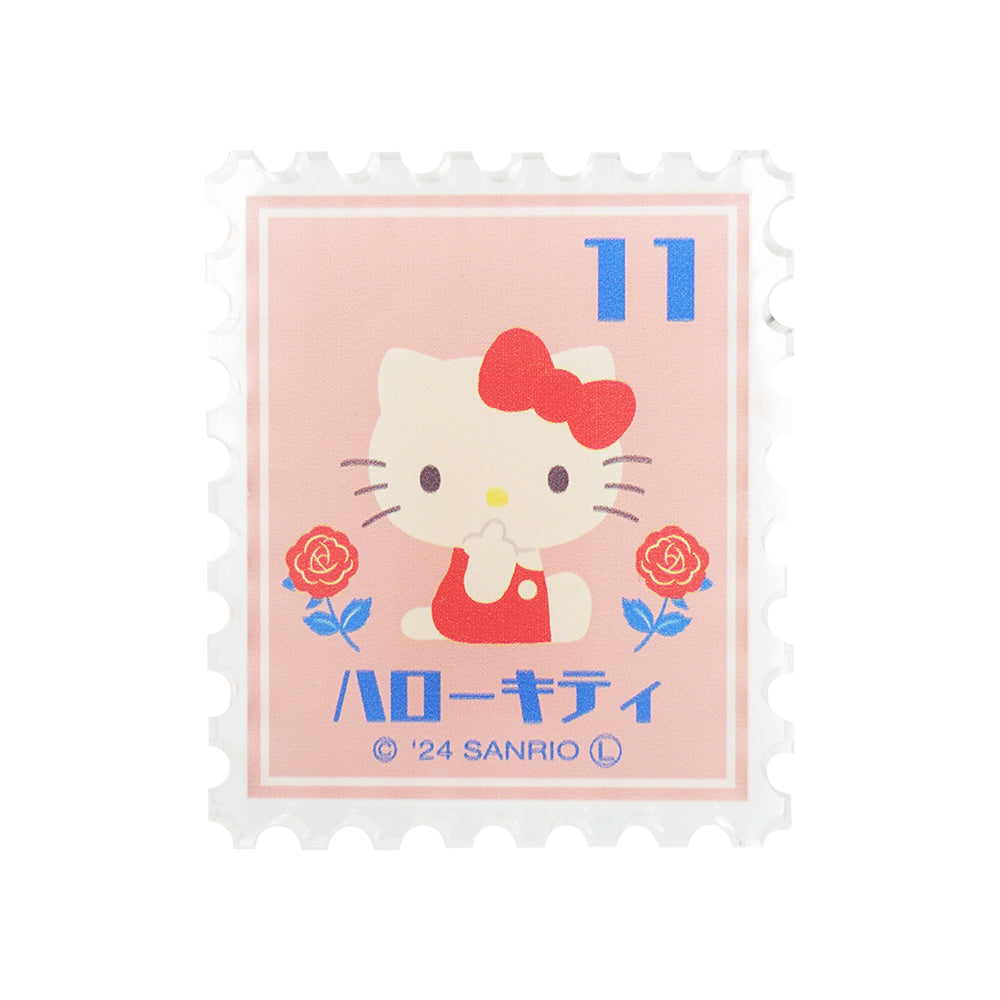 Sanrio Acrylic Clip - Hello Kitty (Retro Stamp Style)