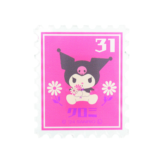 Sanrio Acrylic Clip - Kuromi (Retro Stamp Style)