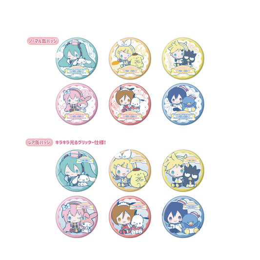 Trading Can Badge (Includes Rare) Piapro Characters x Sanrio Characters 01 Collaboration Illustration