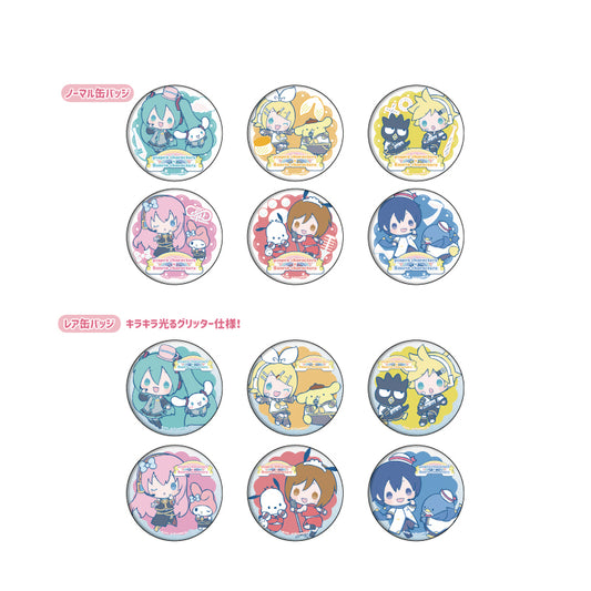 Trading Can Badge (Includes Rare) Piapro Characters x Sanrio Characters 02 Collaboration Illustration